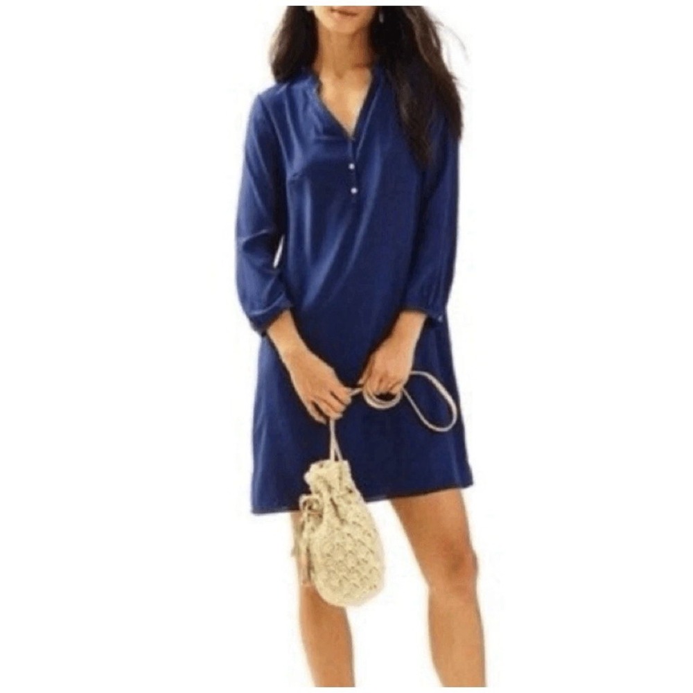 Lilly Pulitzer Navy Henley Midi Dress